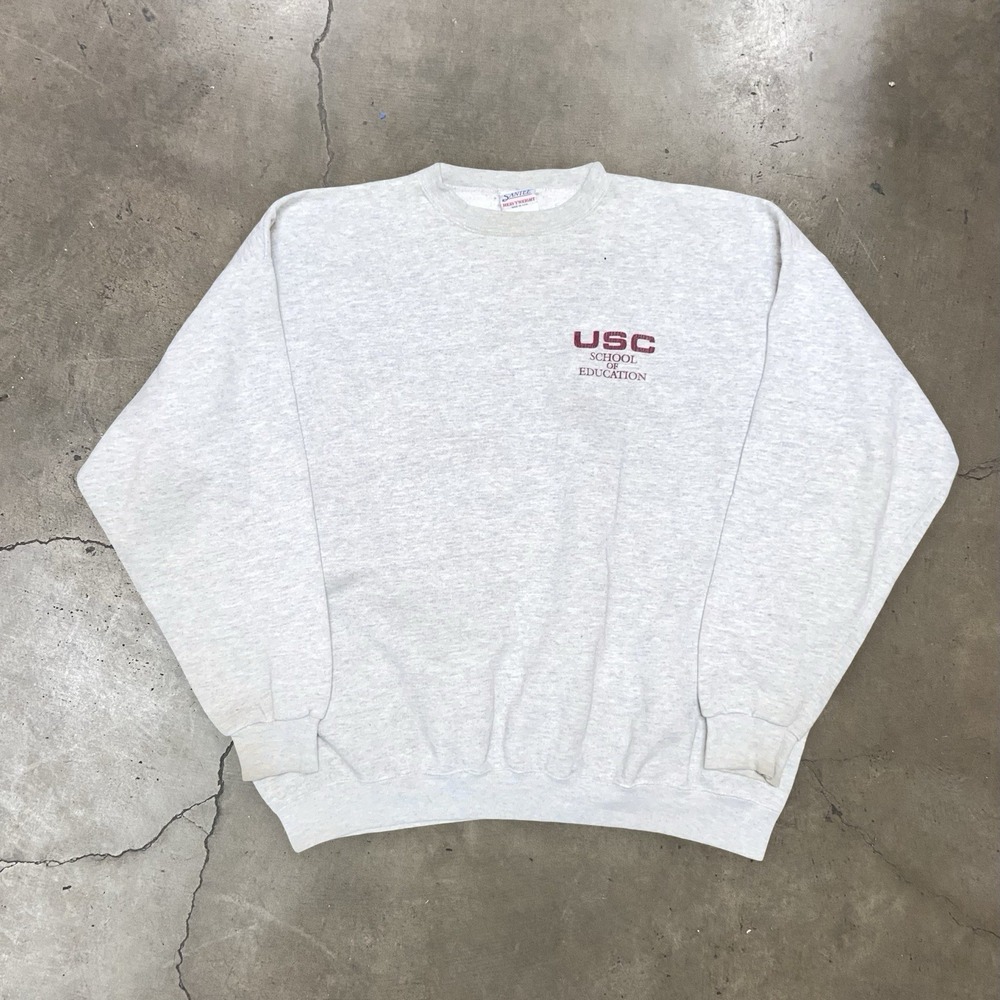 Vintage 90s USC University So Cal Crewneck Sweatshirt XXL Made in USA Santee VTG